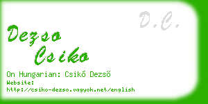 dezso csiko business card