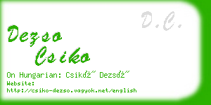 dezso csiko business card